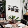 Vevino Pendelleuchte Glas 15cm Chrom, Klar, Rauchfarben, 3-flammig