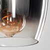 Vevino Pendelleuchte Glas 15 cm Chrom, Klar, Rauchfarben, 4-flammig