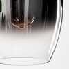 Vevino Pendelleuchte Glas 20 cm Chrom, Klar, Rauchfarben, 4-flammig