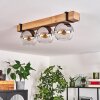 Montgomery Deckenleuchte Glas 15cm Naturfarben, Schwarz, 3-flammig