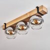 Montgomery Deckenleuchte Glas 15cm Naturfarben, Schwarz, 3-flammig