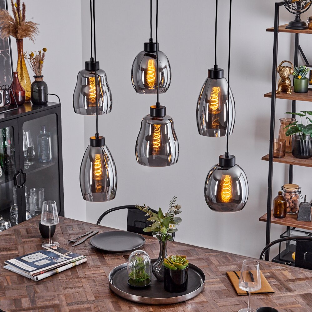 Kenong Hängeleuchte Schwarz, 6-flammig main product photo