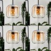 Lauden Hängeleuchte Glas 20cm Bernsteinfarben, Klar, 1-flammig