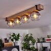 Montgomery Deckenleuchte Glas 15cm Naturfarben, Schwarz, 4-flammig