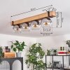 Montgomery Deckenleuchte Glas 15cm Naturfarben, Schwarz, 4-flammig