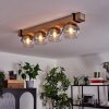 Montgomery Deckenleuchte Glas 15cm Naturfarben, Schwarz, 4-flammig