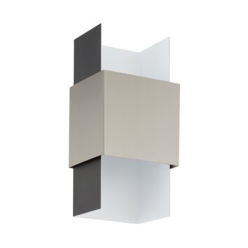 Eglo VENTOSA Wandleuchte LED Nickel-Matt, Schwarz, Weiß, 2-flammig Eglo VENTOSA Wandleuchte LED Nickel-Matt, Schwarz, Weiß, 2-flammig