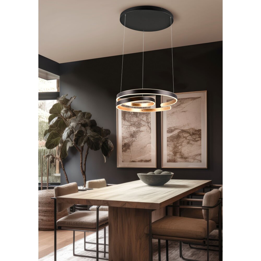 Trio Marnie Pendelleuchte LED Gold, Schwarz, 1-flammig main product photo