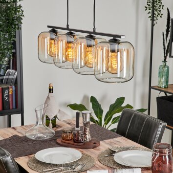 Lauden Hängeleuchte Glas 20cm Bernsteinfarben, Klar, 4-flammig Lauden Hängeleuchte Glas 20cm Bernsteinfarben, Klar, 4-flammig