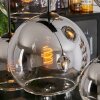 Koyoto Hängeleuchte Glas 25cm, 20cm, 15cm Chrom, Klar, Rauchfarben, 8-flammig