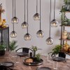 Koyoto Hängeleuchte Glas 15 cm Klar, Rauchfarben, 8-flammig