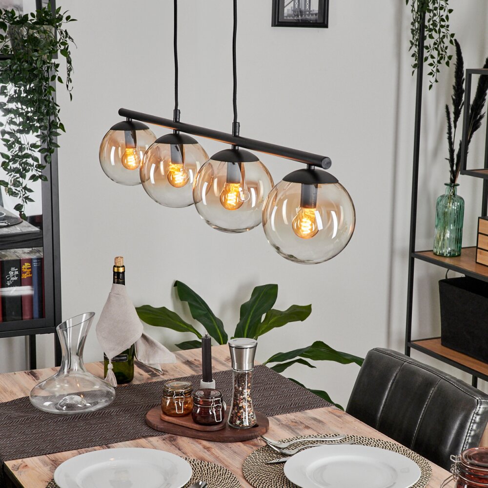 Gastor Pendelleuchte Bernsteinfarben, Klar, 4-flammig main product photo