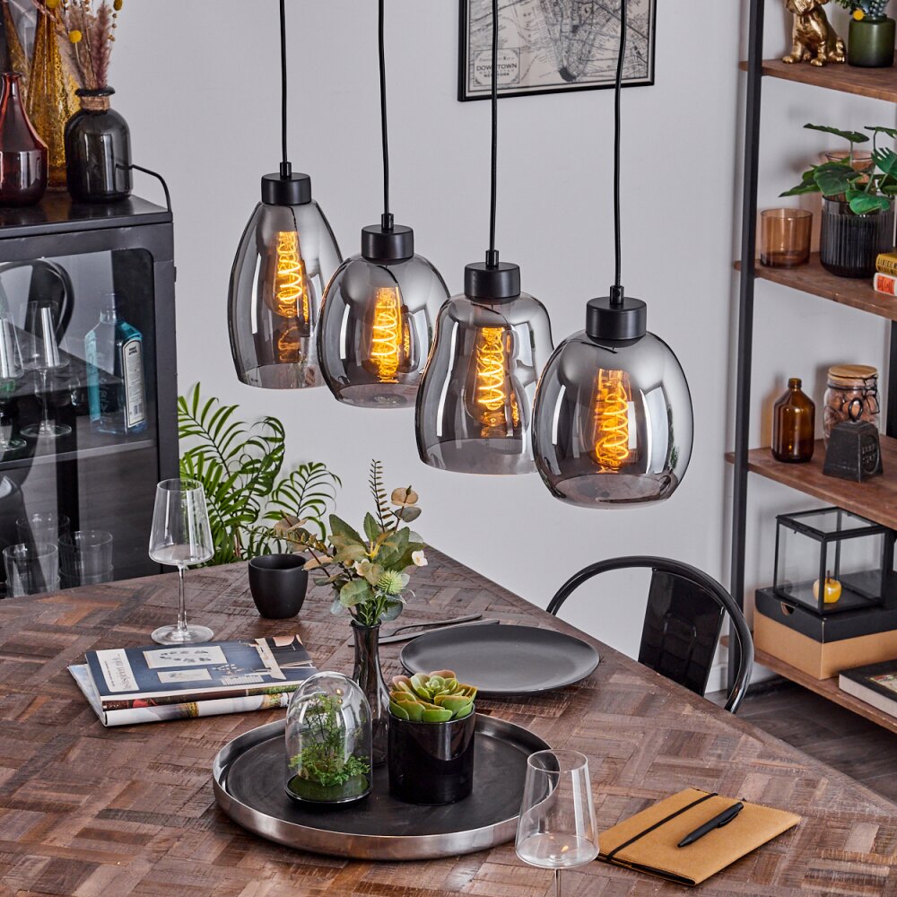Kenong Hängeleuchte Schwarz, 4-flammig main product photo