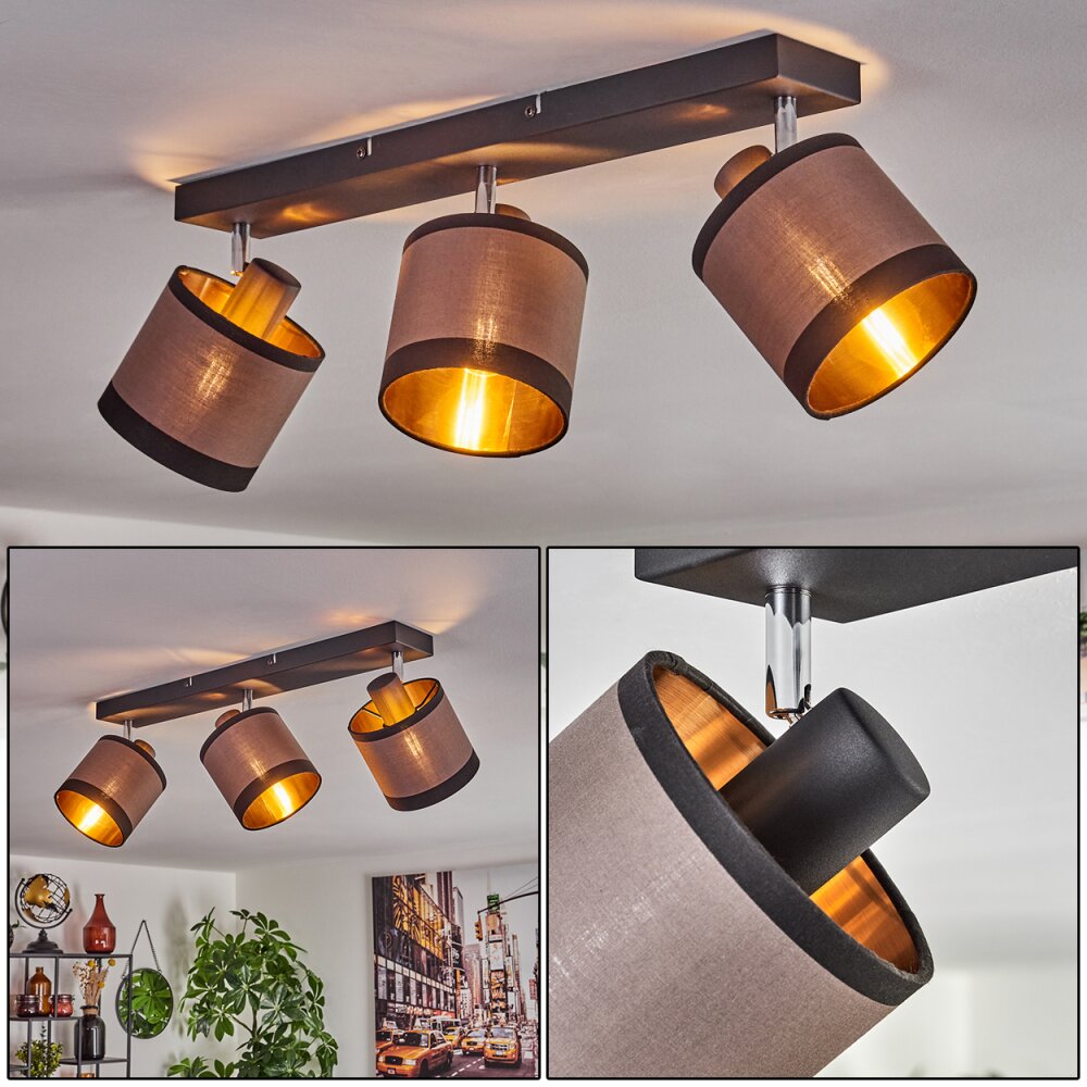 Lohobe Deckenleuchte Chrom, Schwarz, 3-flammig main product photo