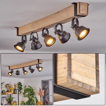 Brilliant Leuchten Woodbury Deckenleuchte LED Holz hell, Weiß G99496/75