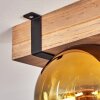 Montgomery Deckenleuchte Glas 15 cm Naturfarben, Schwarz, 2-flammig