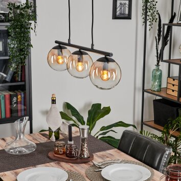 Gastor Hängeleuchte Glas 15cm Bernsteinfarben, Klar, 3-flammig