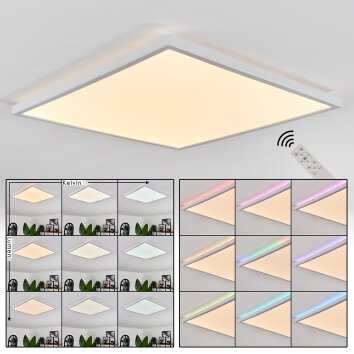 Hotinhas Deckenpanel LED Weiß, 1-flammig, Fernbedienung, Farbwechsler