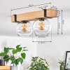 Montgomery Deckenleuchte Glas 15 cm Naturfarben, Schwarz, 2-flammig