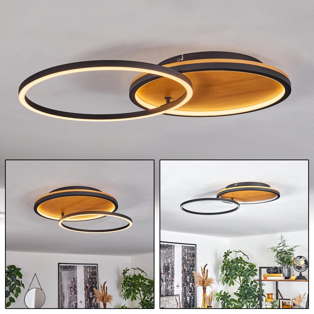 Cardozo Deckenleuchte LED Naturfarben, Schwarz, 1-flammig main product photo