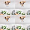 Montgomery Deckenleuchte Glas 15 cm Naturfarben, Schwarz, 1-flammig