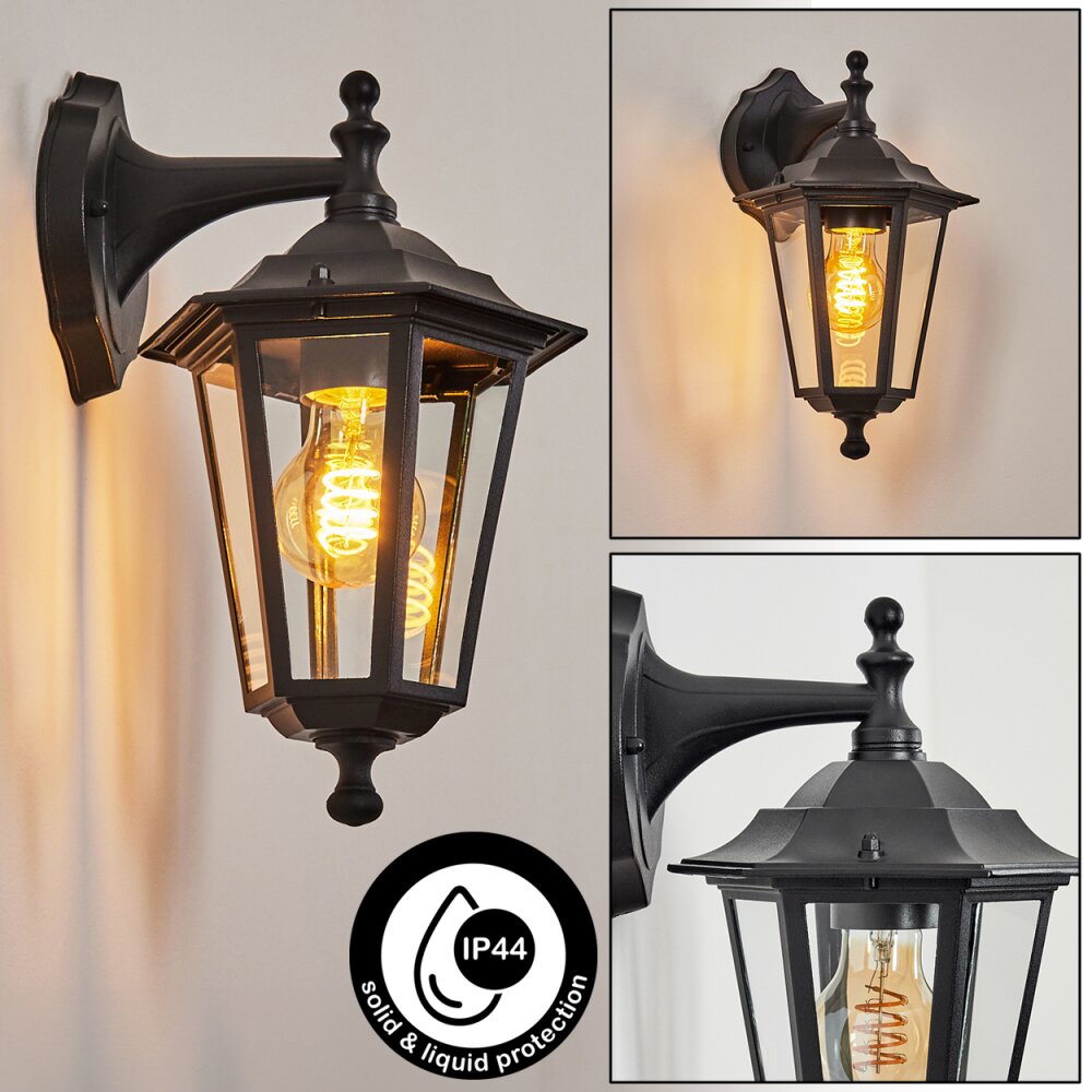 Loria Außenwandleuchte Schwarz, 1-flammig main product photo