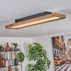 Longvic Deckenpanel LED Braun, Holzoptik, Schwarz, 1-flammig, Fernbedienung