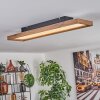 Longvic Deckenpanel LED Braun, Holzoptik, Schwarz, 1-flammig, Fernbedienung