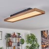 Longvic Deckenpanel LED Braun, Holzoptik, Schwarz, 1-flammig