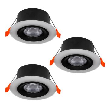 Eglo CALONGE Einbauleuchte 3er Set LED Schwarz, Weiß, 3-flammig