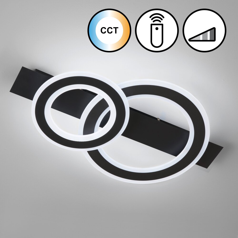 Fischer & Honsel Circle Deckenleuchte LED Schwarz, 1-flammig, Fernbedienung main product photo
