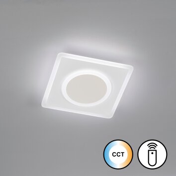 Fischer & Honsel Bisi Deckenleuchte LED Weiß, 1-flammig, Fernbedienung
