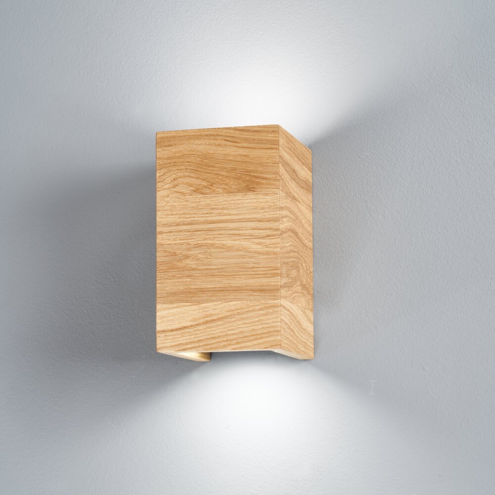 Fischer & Honsel SHINE-WOOD Wandleuchte Naturfarben, 2-flammig main product photo