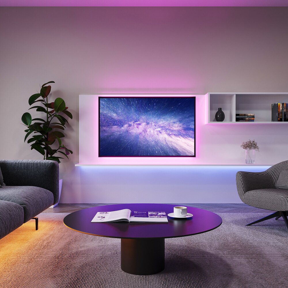 Reality RACER LED-Streifen Schwarz, 1-flammig, Fernbedienung, Farbwechsler main product photo