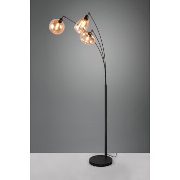 Trio Lumina Bogenlampe Schwarz, 3-flammig
