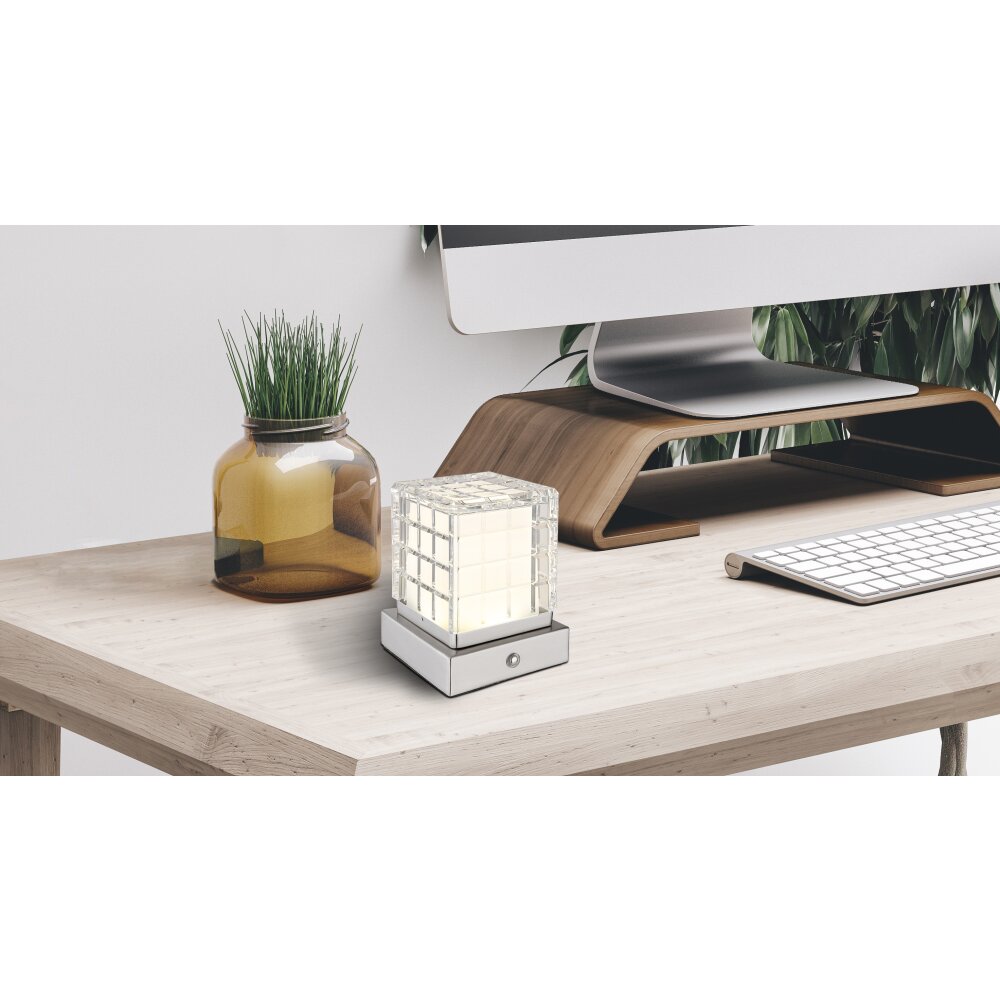 Globo LUNKI Tischleuchte LED Nickel-Matt, 1-flammig main product photo