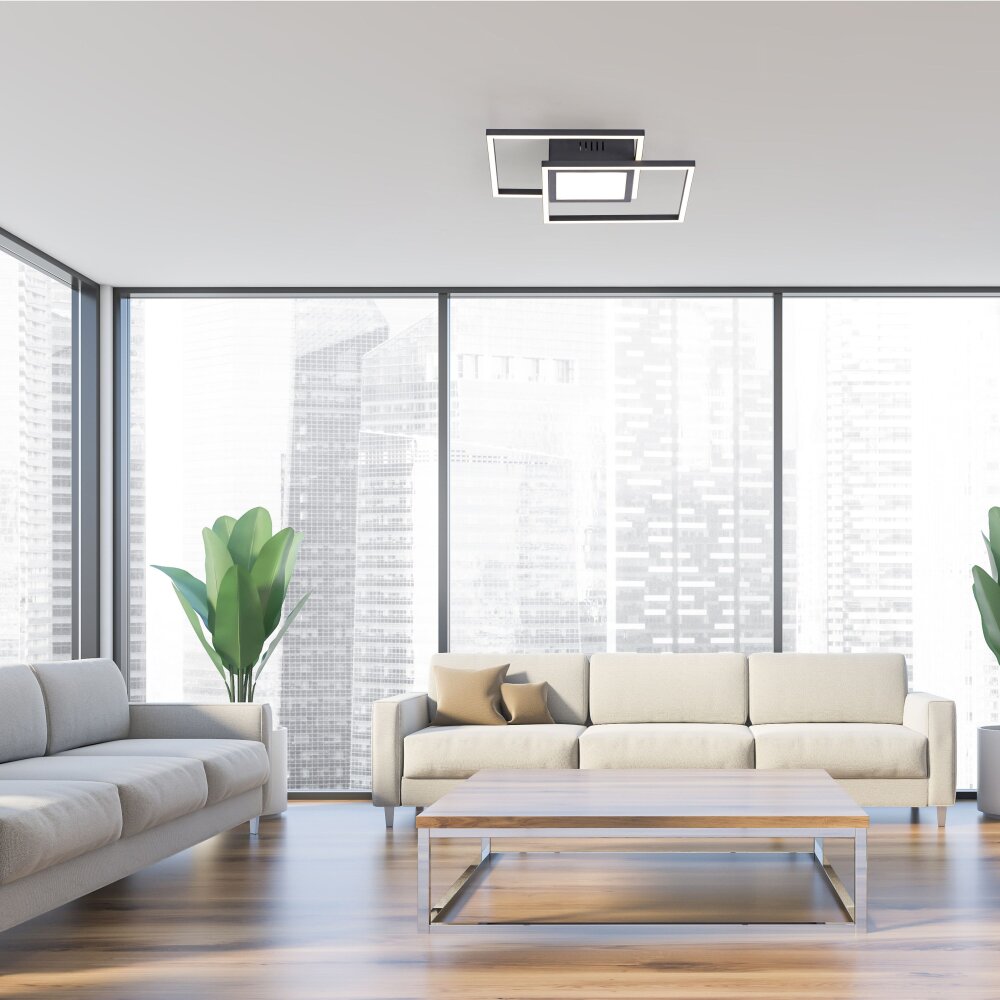 Leuchten Direkt ASMIN Deckenleuchte LED Schwarz, 1-flammig main product photo