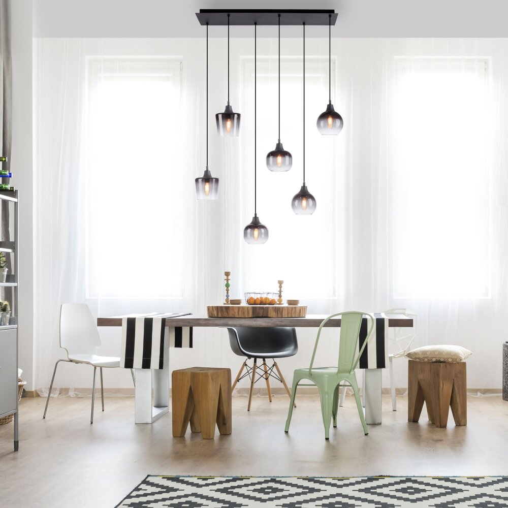 Leuchten Direkt ZEA Pendelleuchte Schwarz, 6-flammig main product photo