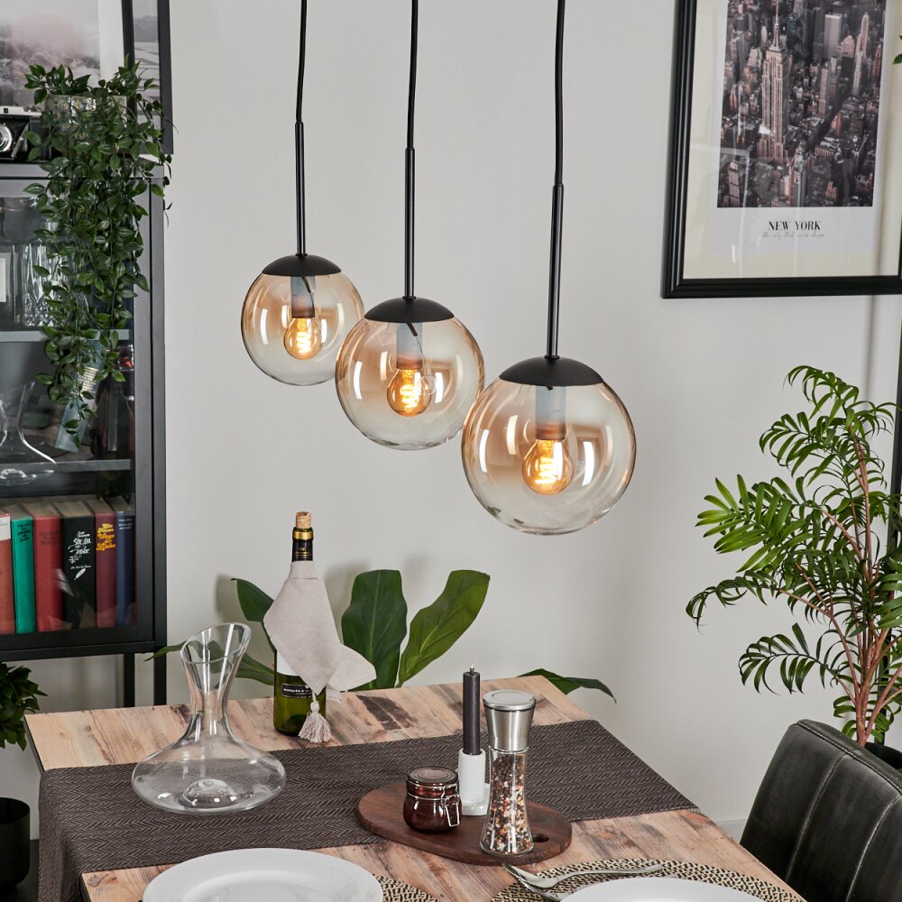 Gastor Hängeleuchte Glas 15 cm Bernsteinfarben, Klar, 3-flammig main product photo
