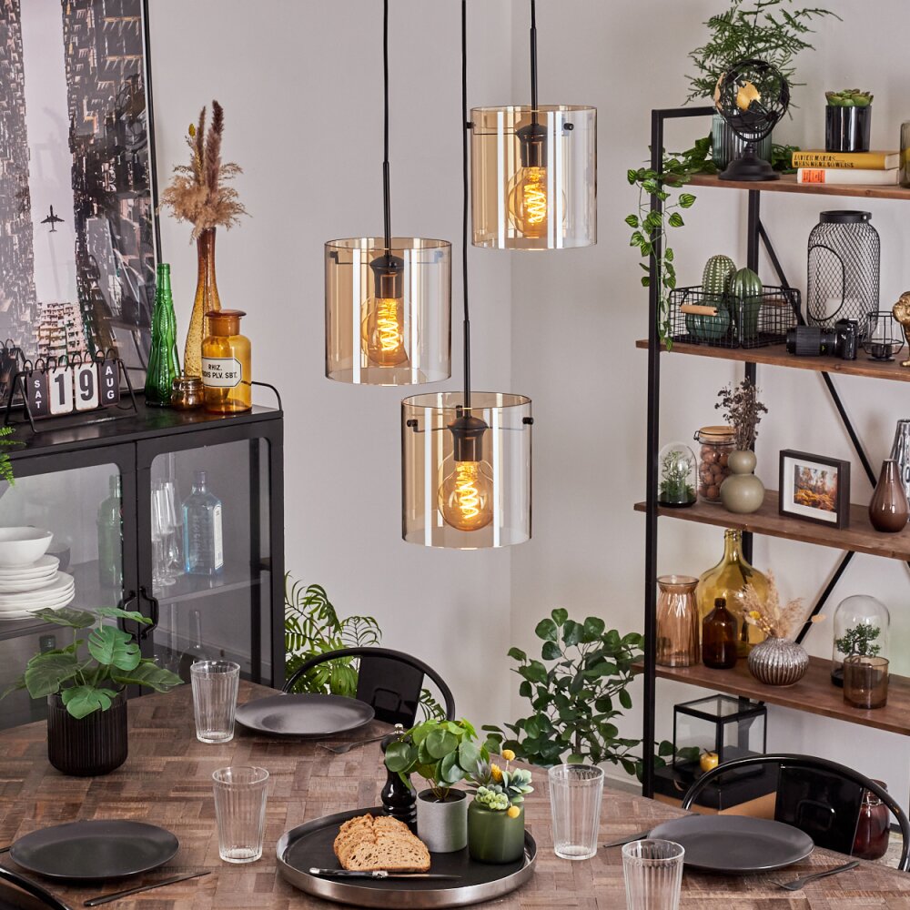 Parane Hängeleuchte Glas 20cm Bernsteinfarben, 3-flammig main product photo
