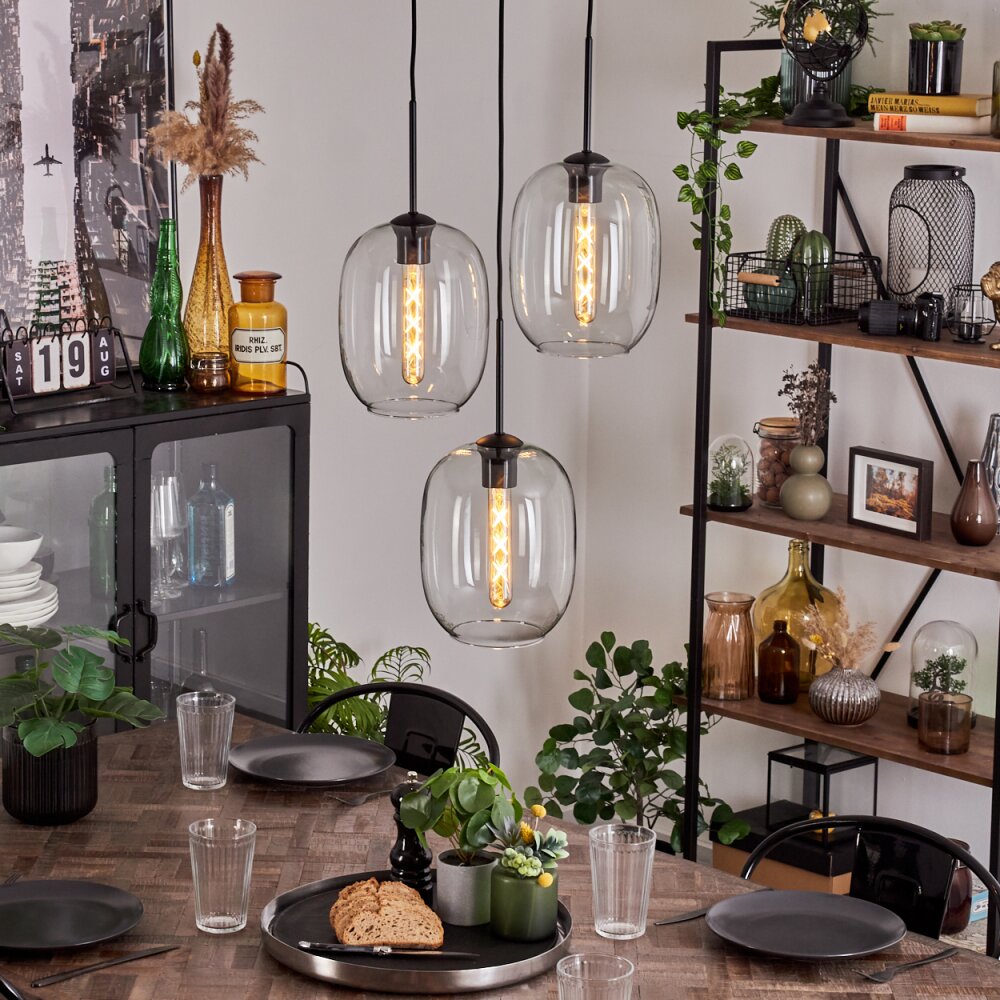 Apedo Hängeleuchte Glas 20cm Klar, 3-flammig main product photo