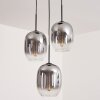 Apedo Hängeleuchte Glas 20cm Klar, Rauchfarben, 3-flammig