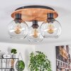 Koyoto Deckenleuchte Glas 15 cm Naturfarben, Schwarz, 3-flammig