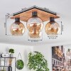 Koyoto Deckenleuchte Glas 15 cm Naturfarben, Schwarz, 4-flammig