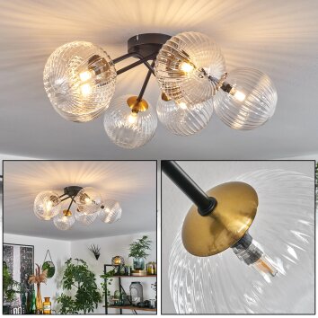 Chehalis Deckenleuchte Gold, Schwarz, 6-flammig Chehalis Deckenleuchte Gold, Schwarz, 6-flammig