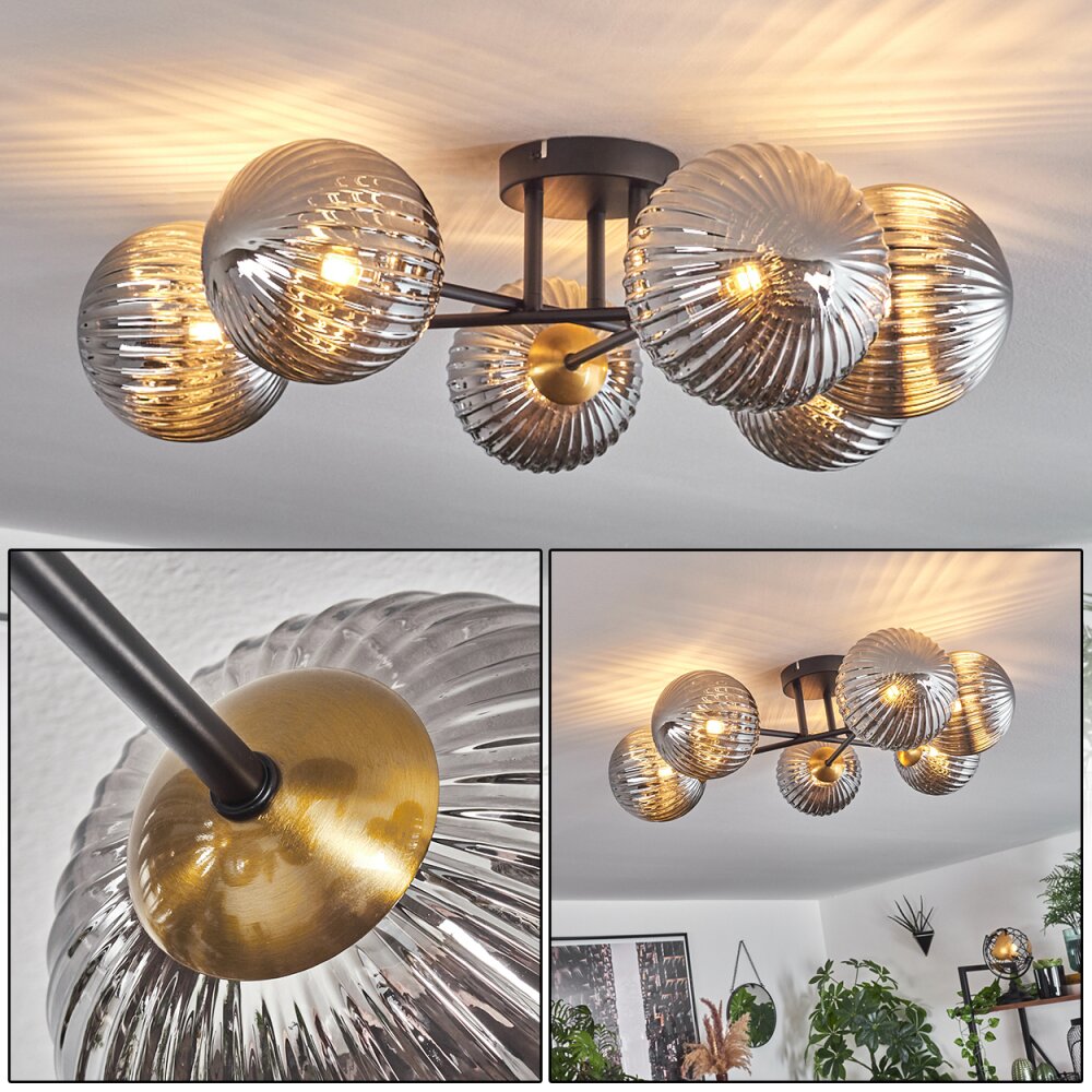 Chehalis Deckenleuchte Gold, Schwarz, 6-flammig main product photo