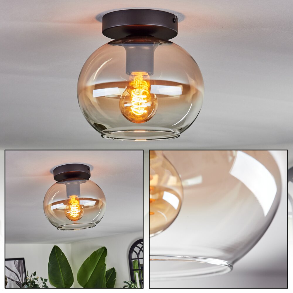 Apedo Deckenleuchte Glas 20 cm Bernsteinfarben, Klar, 1-flammig main product photo