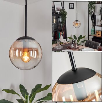 Gastor Hängeleuchte Glas 15cm Bernsteinfarben, Klar, 1-flammig