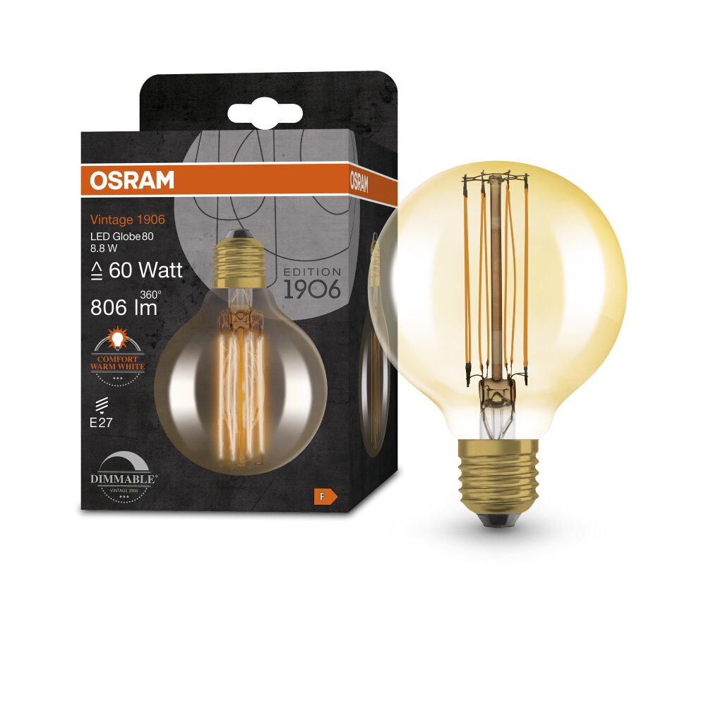 OSRAM Vintage 1906® LED E27 8,8 Watt 2200 Kelvin 806 Lumen main product photo
