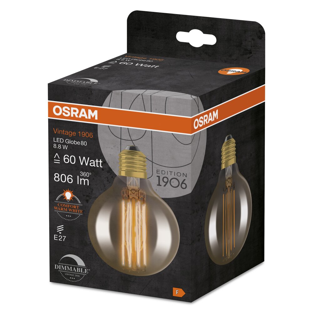 OSRAM Vintage 1906® LED E27 8,8 Watt 2200 Kelvin 806 Lumen 